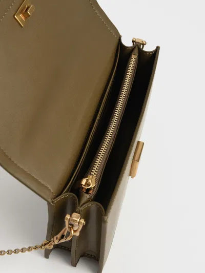 Charles & Ke*th -  Top Handle Chain Link Long Wallet - Olive-SALE (NB)