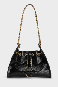 Charles & Ke*th -Duo Quilted Drawstring Bucket Bag - Black- (AD-MAY26-JF)