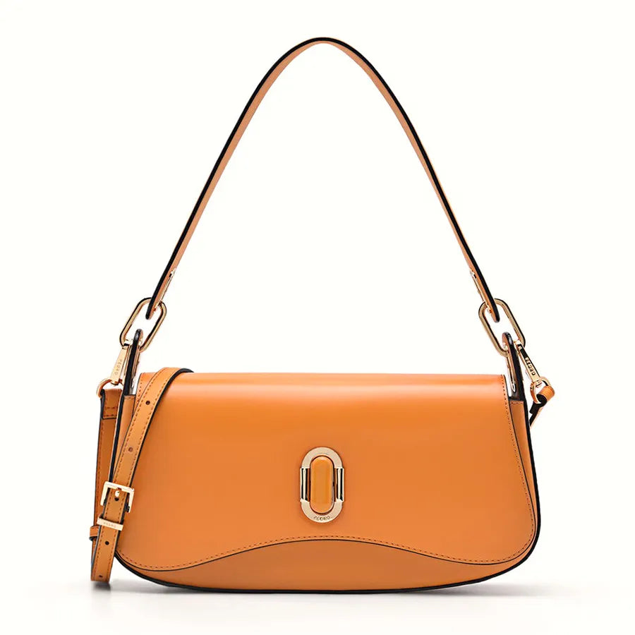 PEDR*  - Studio Rift Leather Shoulder Bag-ORANGE