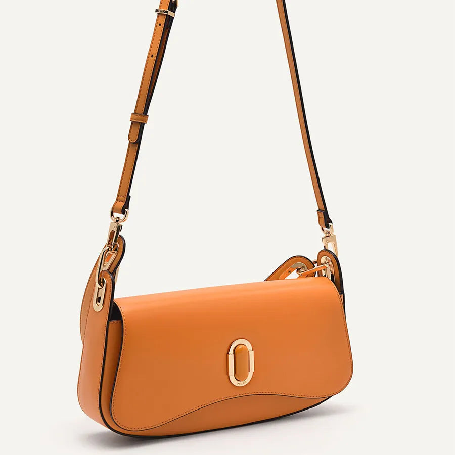 PEDR*  - Studio Rift Leather Shoulder Bag-ORANGE