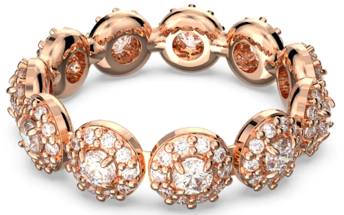 Swar*vski - Round cut, White, Rose gold-tone plated-5636274